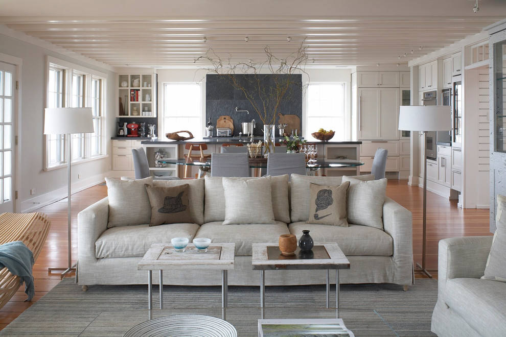 Безупречный дизайн интерьера гостиной от Beach Style Living Room